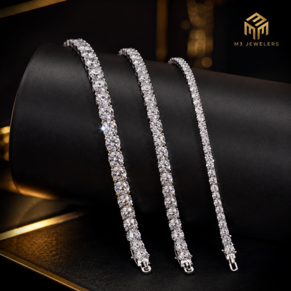 Inverted Setting VVS Moissanite Tennis Bracelet 925 Silver | M3 Jewelers