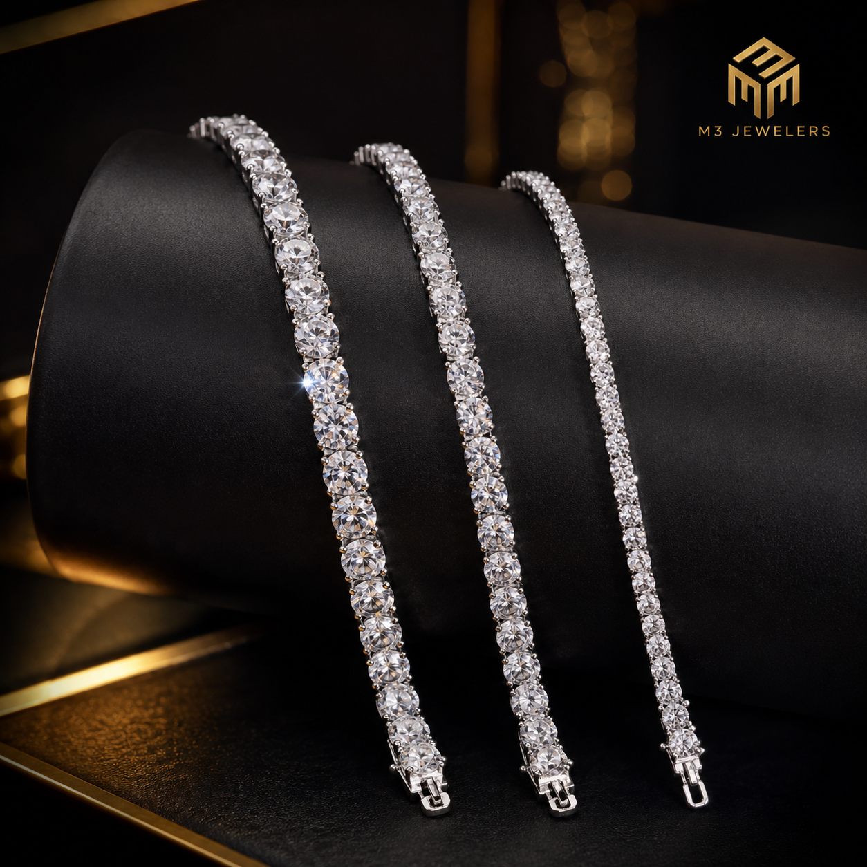 Inverted Setting VVS Moissanite Tennis Bracelet 925 Silver | M3 Jewelers